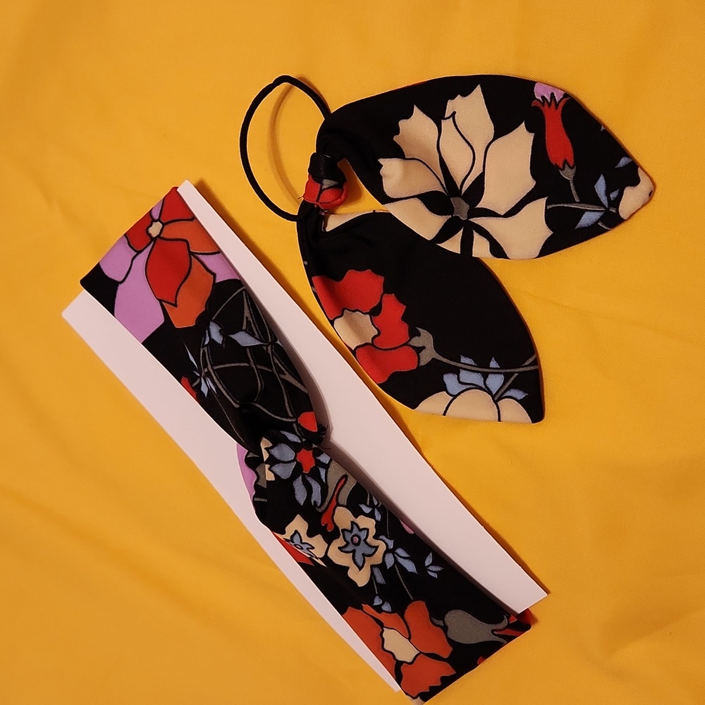 Handmade Spandex/Polyester Headband and Hair Bow.